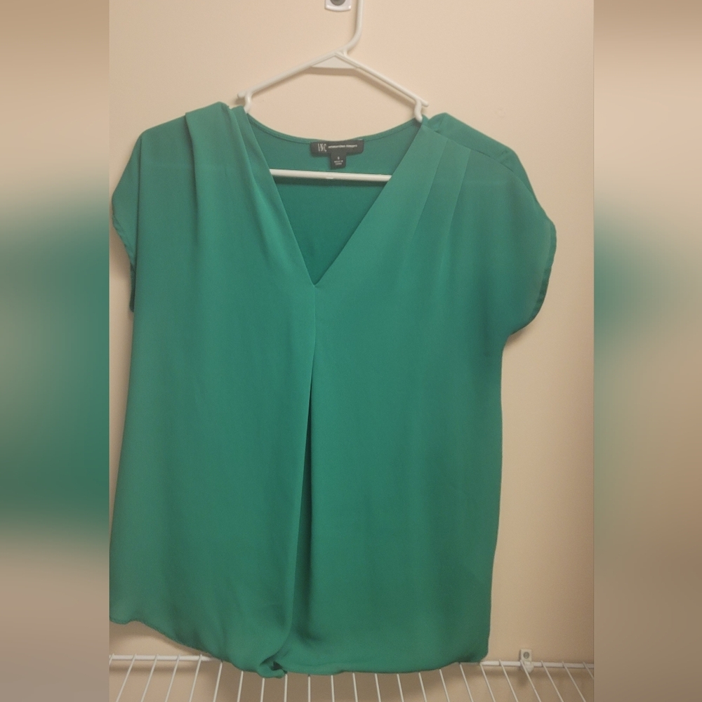 BUNDLE - INC International Concepts Teal V-Neck Blouse